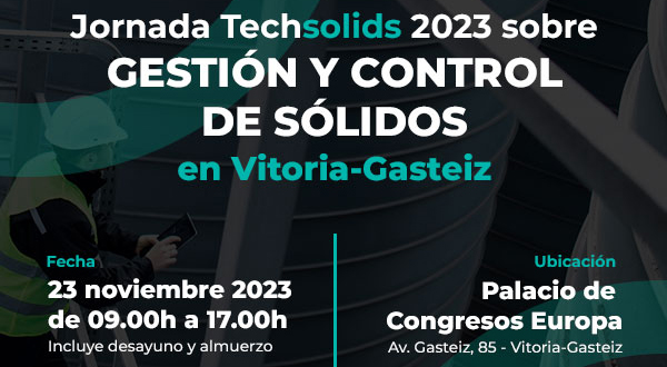 ROS DUCTING SPONSERT DIE TAGUNG TECHSOLIDS 2023 ZUM THEMA FESTSTOFFVERARBEITUNG UND -KONTROLLE (VITORIA-GASTEIZ, SPANIEN)